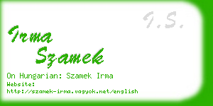 irma szamek business card